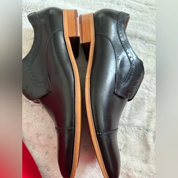 Alipasinm blackCap-Toe Lace-up Oxford men shoes size is 13
